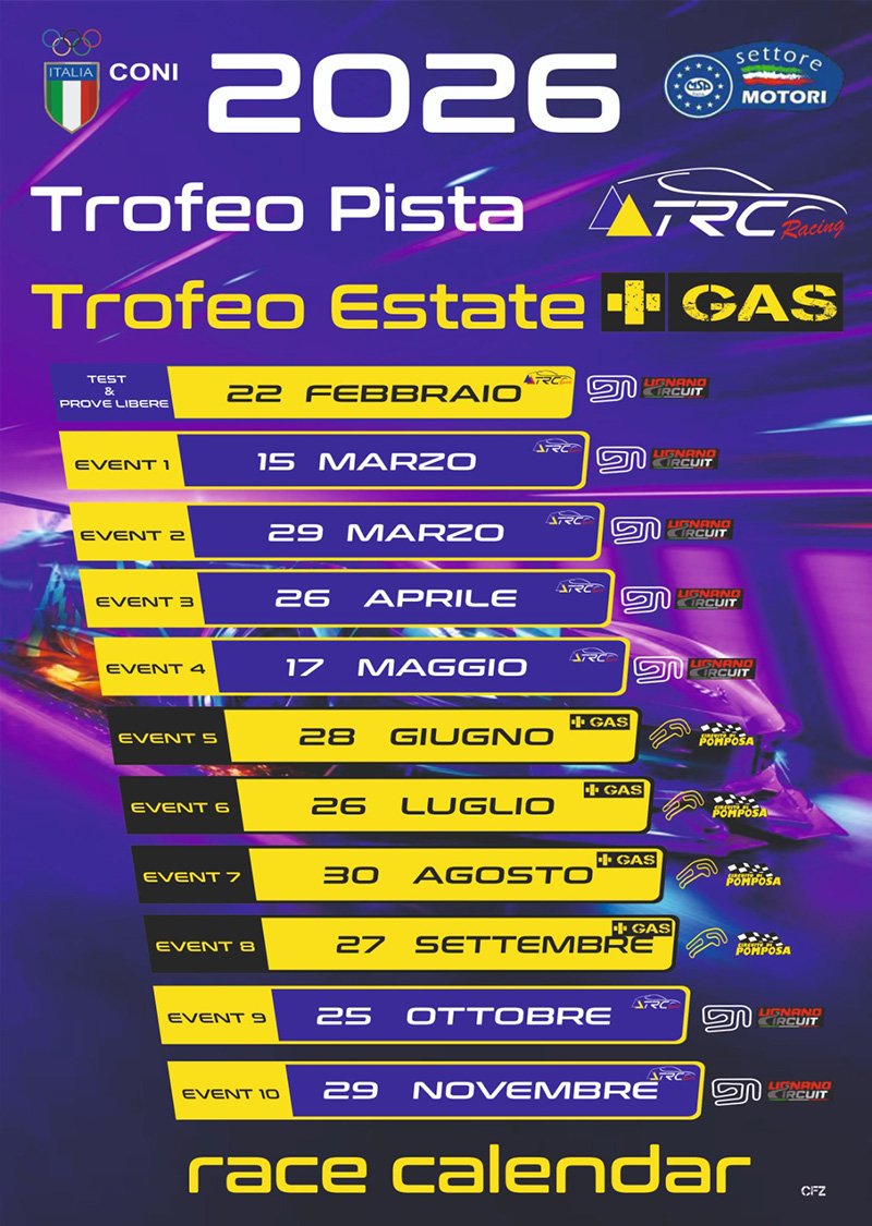 Calendario Trofeo Pista 2026 – gare motorsport e programma stagione A-MAT Racing